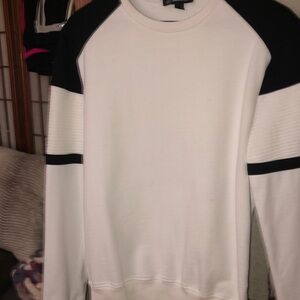 INC International Concepts Black and White Crewneck Sweater